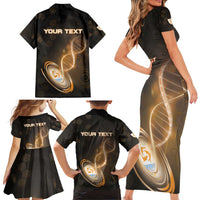 Personalized Anguilla Is In My DNA Family Matching Short Sleeve Bodycon Dress and Hawaiian Shirt - Wonder Print Shop