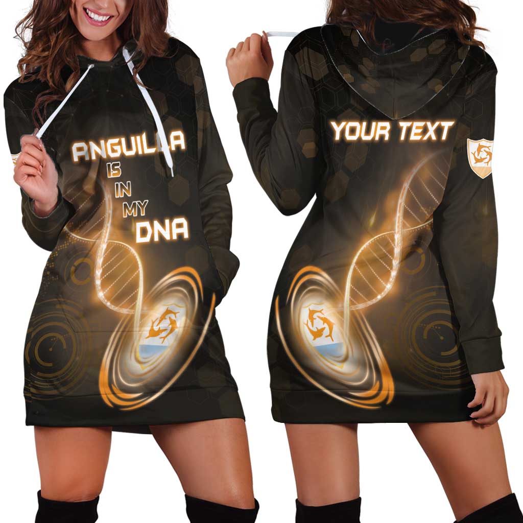 Personalized Anguilla Is In My DNA Hoodie Dress - Wonder Print Shop