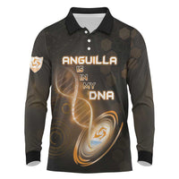 Personalized Anguilla Is In My DNA Long Sleeve Polo Shirt - Wonder Print Shop