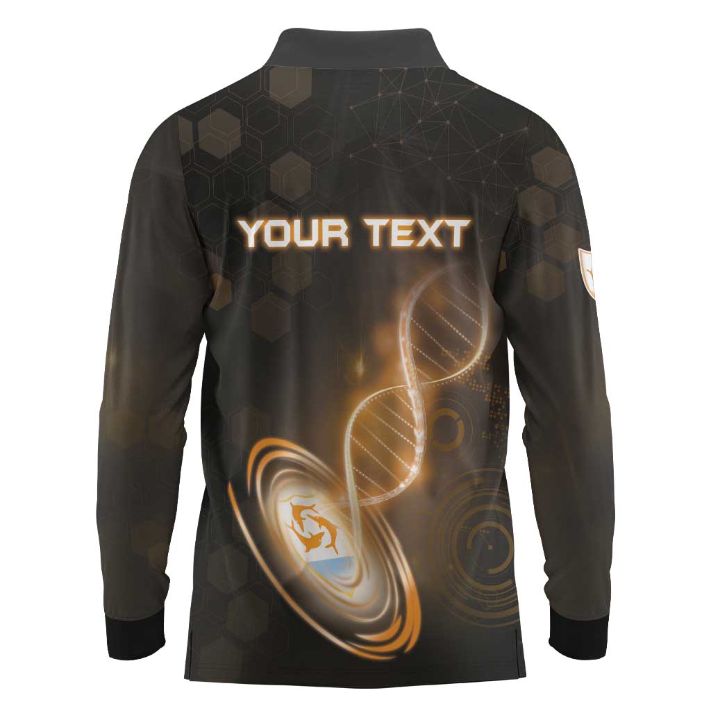 Personalized Anguilla Is In My DNA Long Sleeve Polo Shirt - Wonder Print Shop