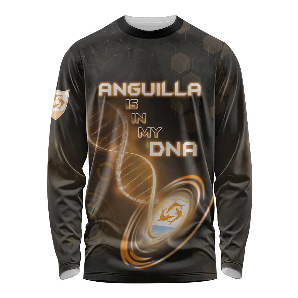 Personalized Anguilla Is In My DNA Long Sleeve Shirt - Wonder Print Shop