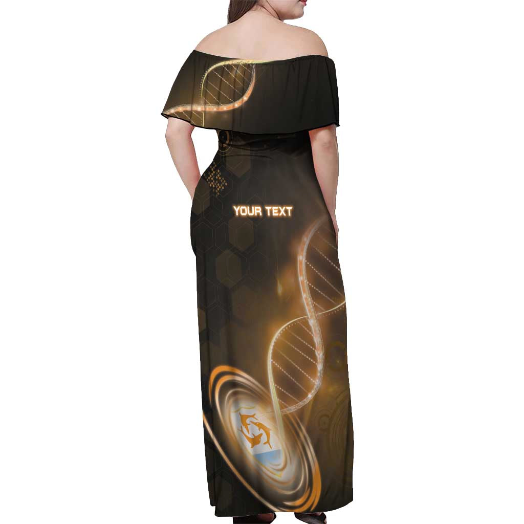 Personalized Anguilla Is In My DNA Off Shoulder Maxi Dress - Wonder Print Shop