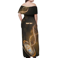 Personalized Anguilla Is In My DNA Off Shoulder Maxi Dress - Wonder Print Shop