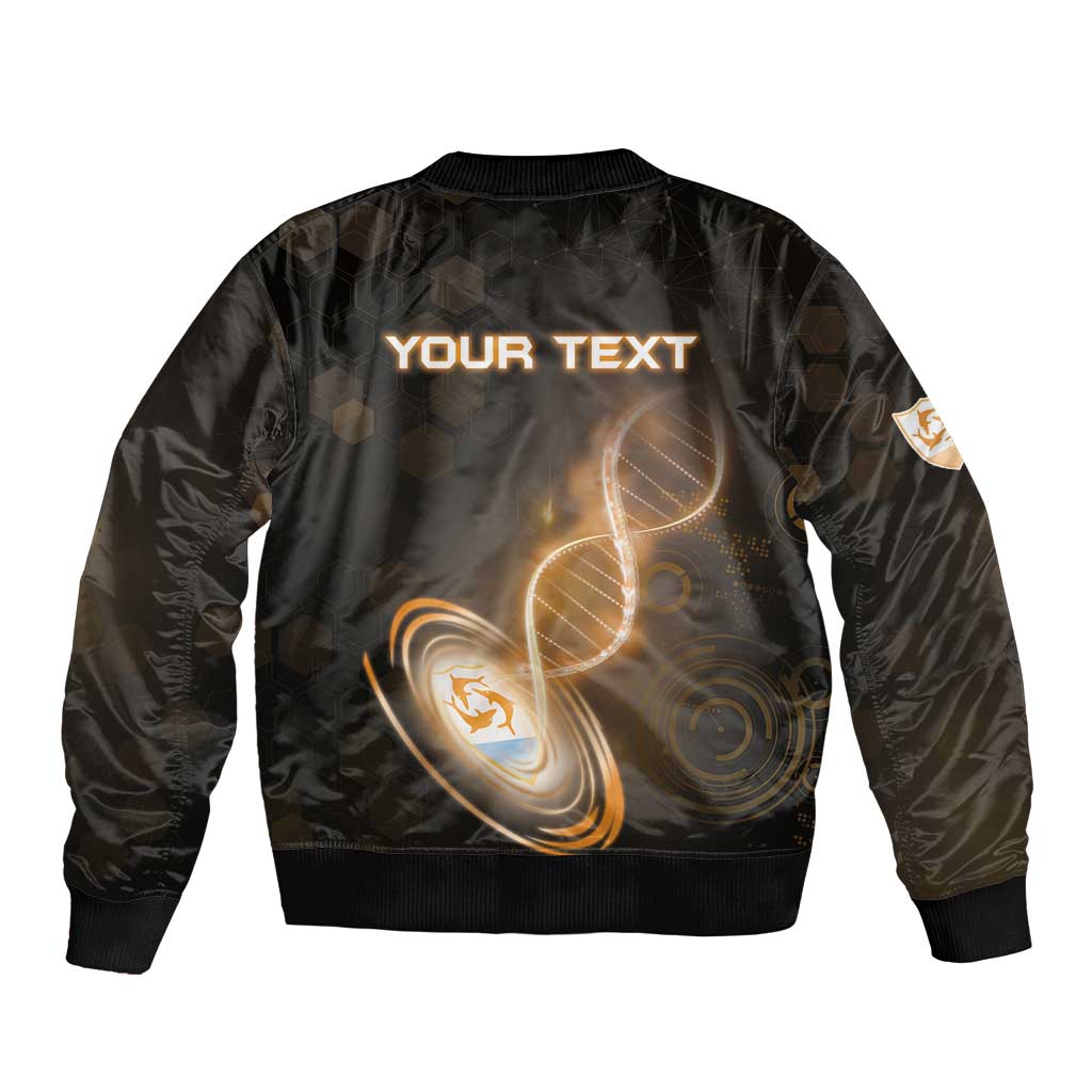 Personalized Anguilla Is In My DNA Sleeve Zip Bomber Jacket - Wonder Print Shop