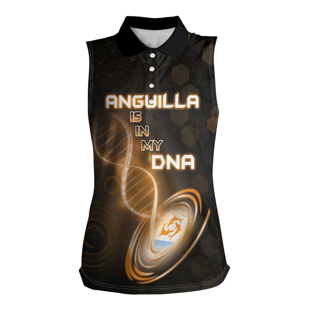 Personalized Anguilla Is In My DNA Women Sleeveless Polo Shirt - Wonder Print Shop