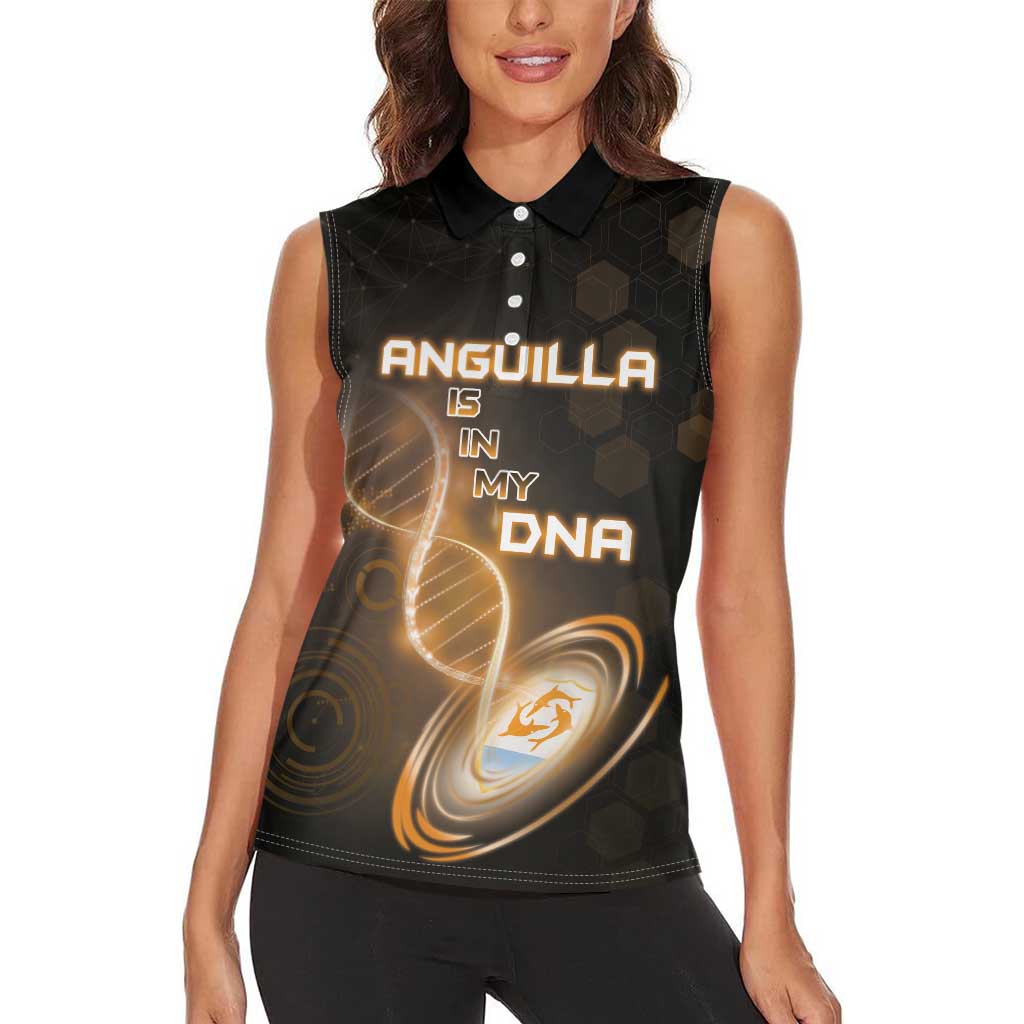 Personalized Anguilla Is In My DNA Women Sleeveless Polo Shirt - Wonder Print Shop