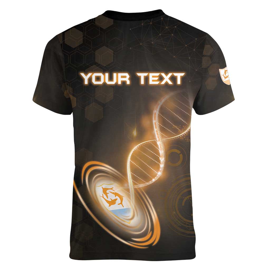 Personalized Anguilla Is In My DNA Women V-Neck T-Shirt - Wonder Print Shop