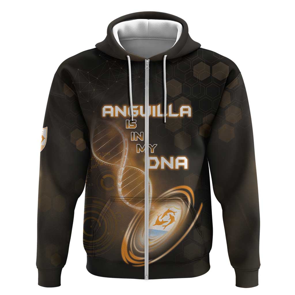 Personalized Anguilla Is In My DNA Zip Hoodie - Wonder Print Shop