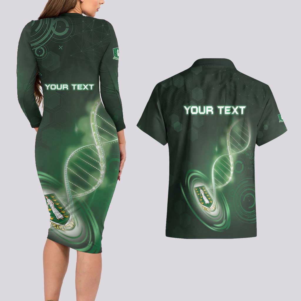 Personalized The British Virgin Islands Is In My DNA Couples Matching Long Sleeve Bodycon Dress and Hawaiian Shirt - Wonder Print Shop