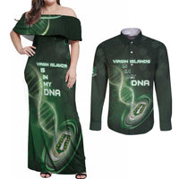 Personalized The British Virgin Islands Is In My DNA Couples Matching Off Shoulder Maxi Dress and Long Sleeve Button Shirt - Wonder Print Shop