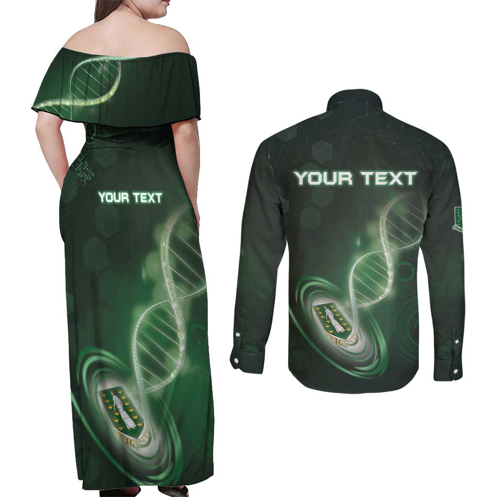Personalized The British Virgin Islands Is In My DNA Couples Matching Off Shoulder Maxi Dress and Long Sleeve Button Shirt - Wonder Print Shop