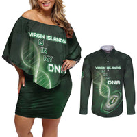 Personalized The British Virgin Islands Is In My DNA Couples Matching Off Shoulder Short Dress and Long Sleeve Button Shirt - Wonder Print Shop