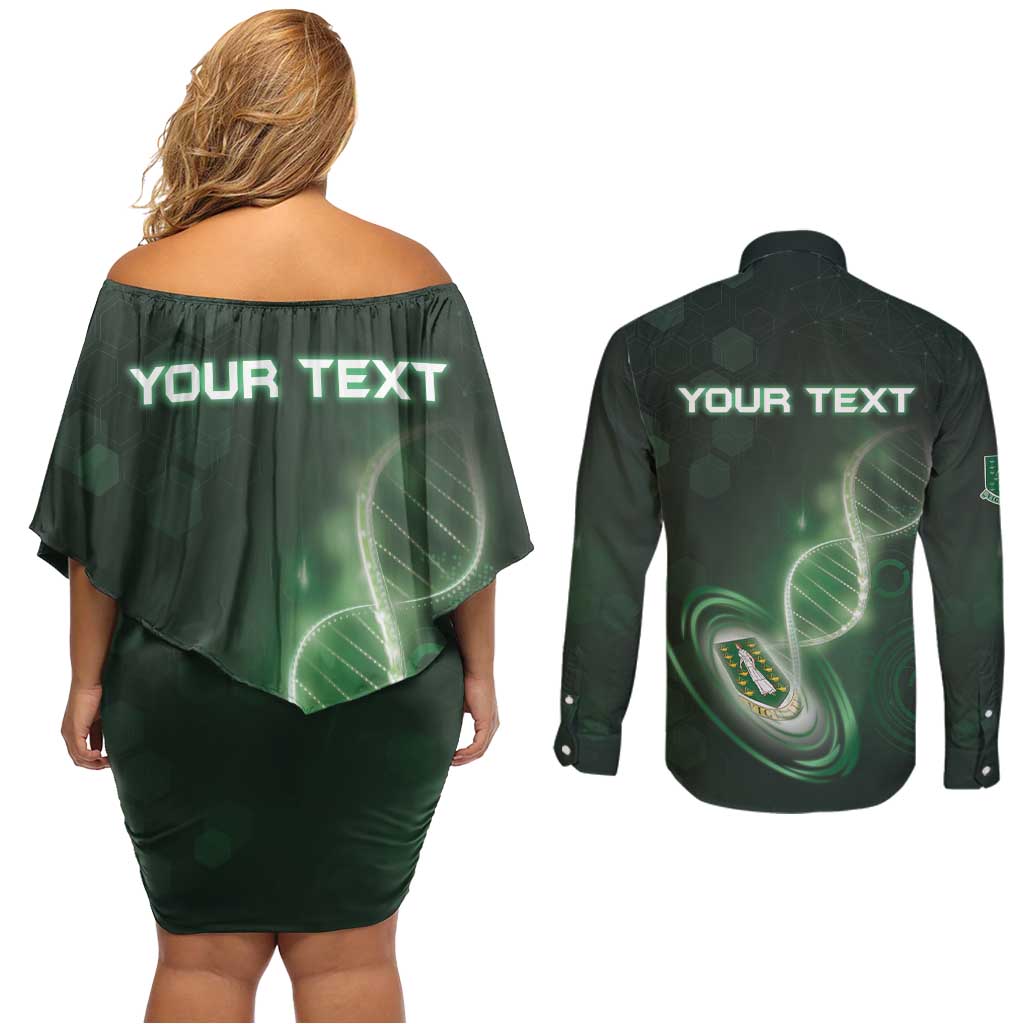 Personalized The British Virgin Islands Is In My DNA Couples Matching Off Shoulder Short Dress and Long Sleeve Button Shirt - Wonder Print Shop