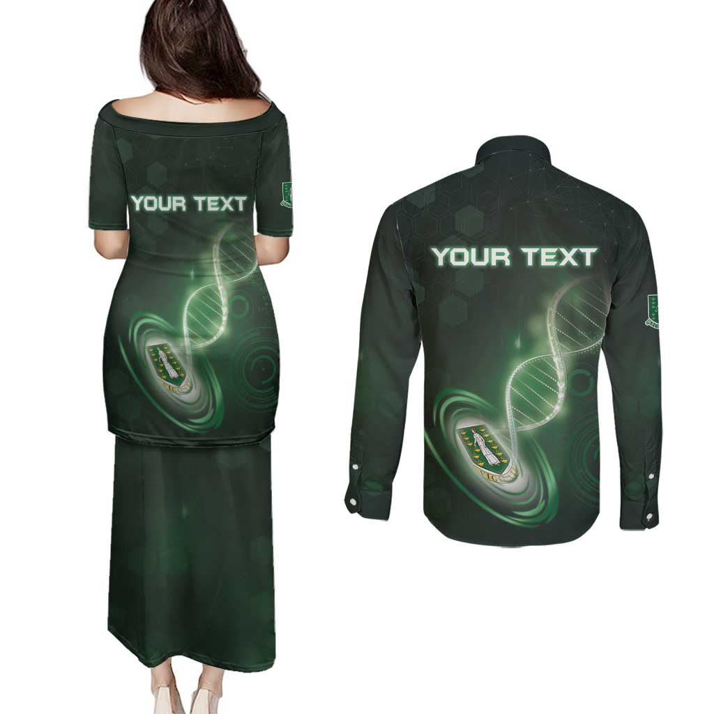 Personalized The British Virgin Islands Is In My DNA Couples Matching Puletasi and Long Sleeve Button Shirt - Wonder Print Shop