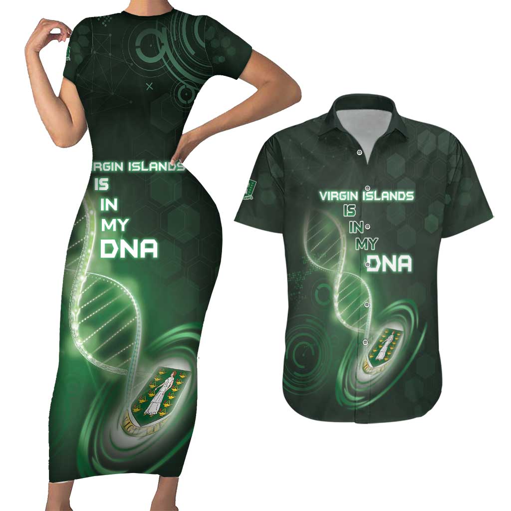 Personalized The British Virgin Islands Is In My DNA Couples Matching Short Sleeve Bodycon Dress and Hawaiian Shirt - Wonder Print Shop