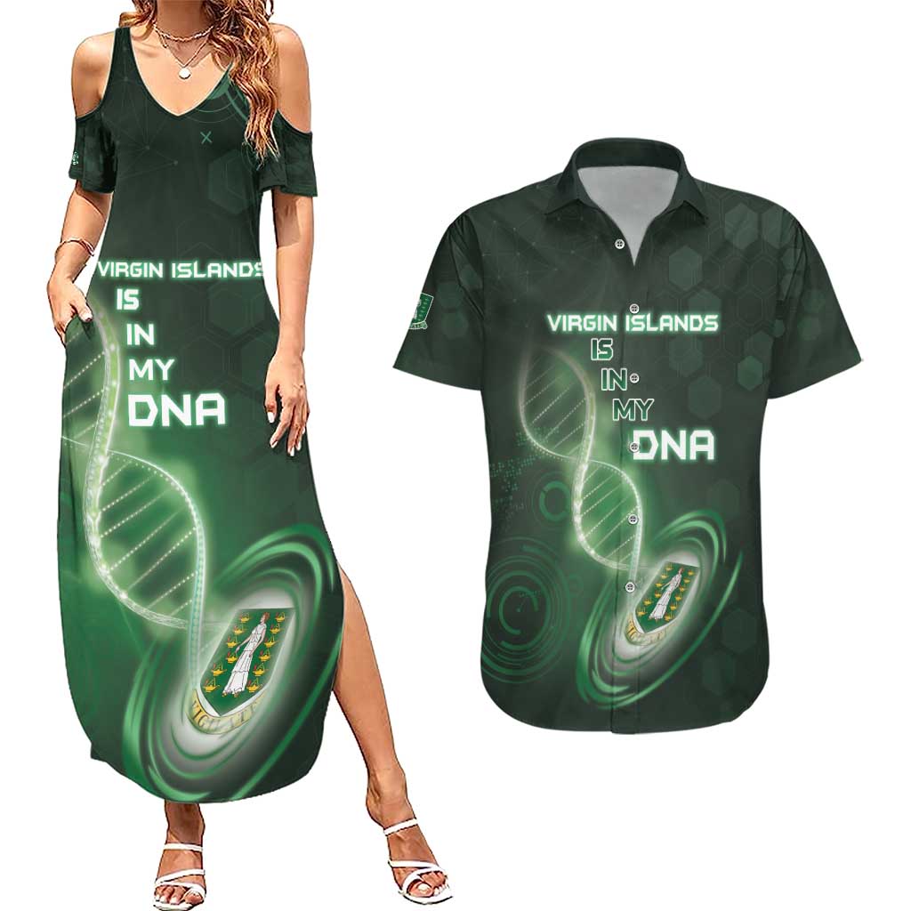 Personalized The British Virgin Islands Is In My DNA Couples Matching Summer Maxi Dress and Hawaiian Shirt - Wonder Print Shop