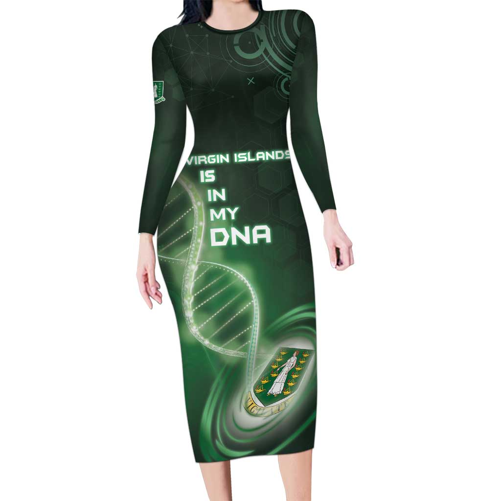 Personalized The British Virgin Islands Is In My DNA Family Matching Long Sleeve Bodycon Dress and Hawaiian Shirt - Wonder Print Shop