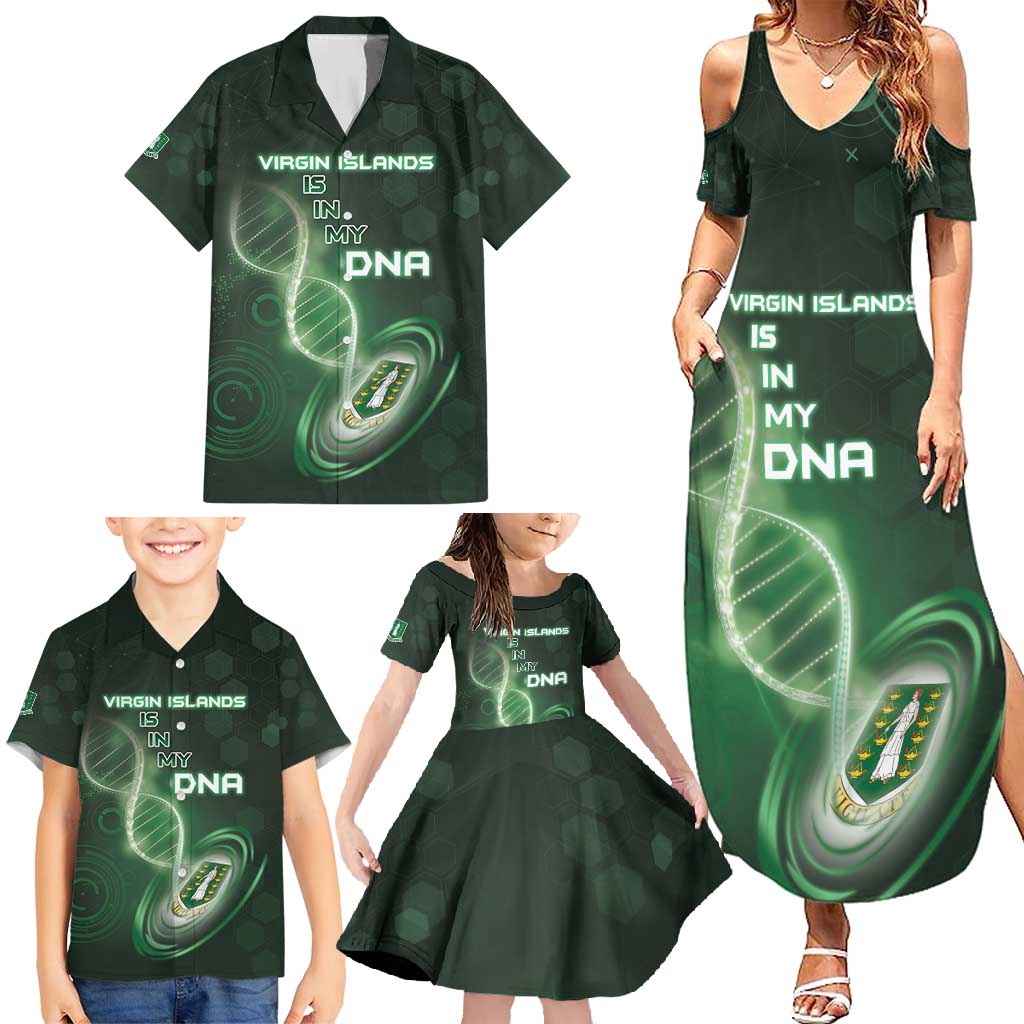 Personalized The British Virgin Islands Is In My DNA Family Matching Summer Maxi Dress and Hawaiian Shirt - Wonder Print Shop