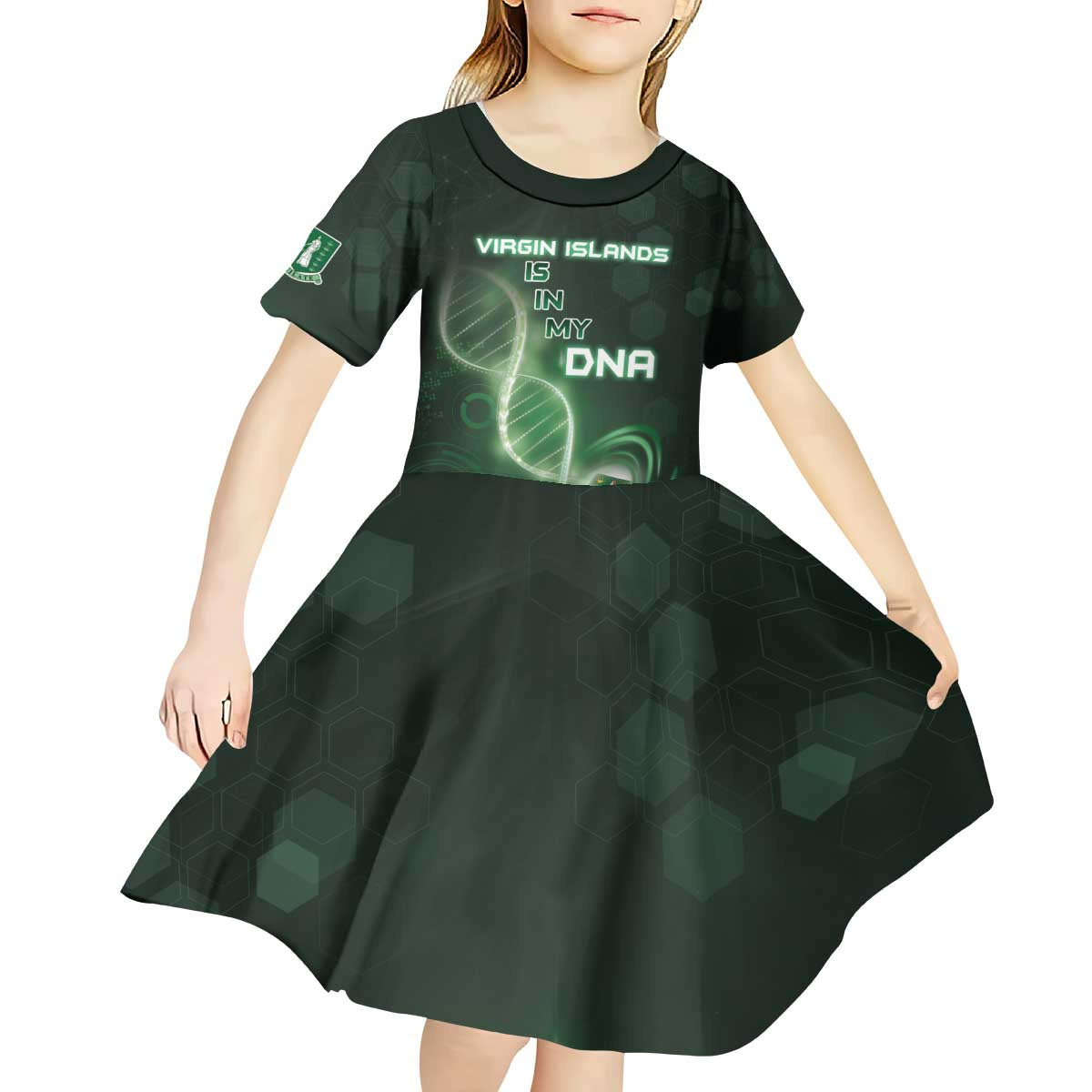 Personalized The British Virgin Islands Is In My DNA Kid Short Sleeve Dress - Wonder Print Shop