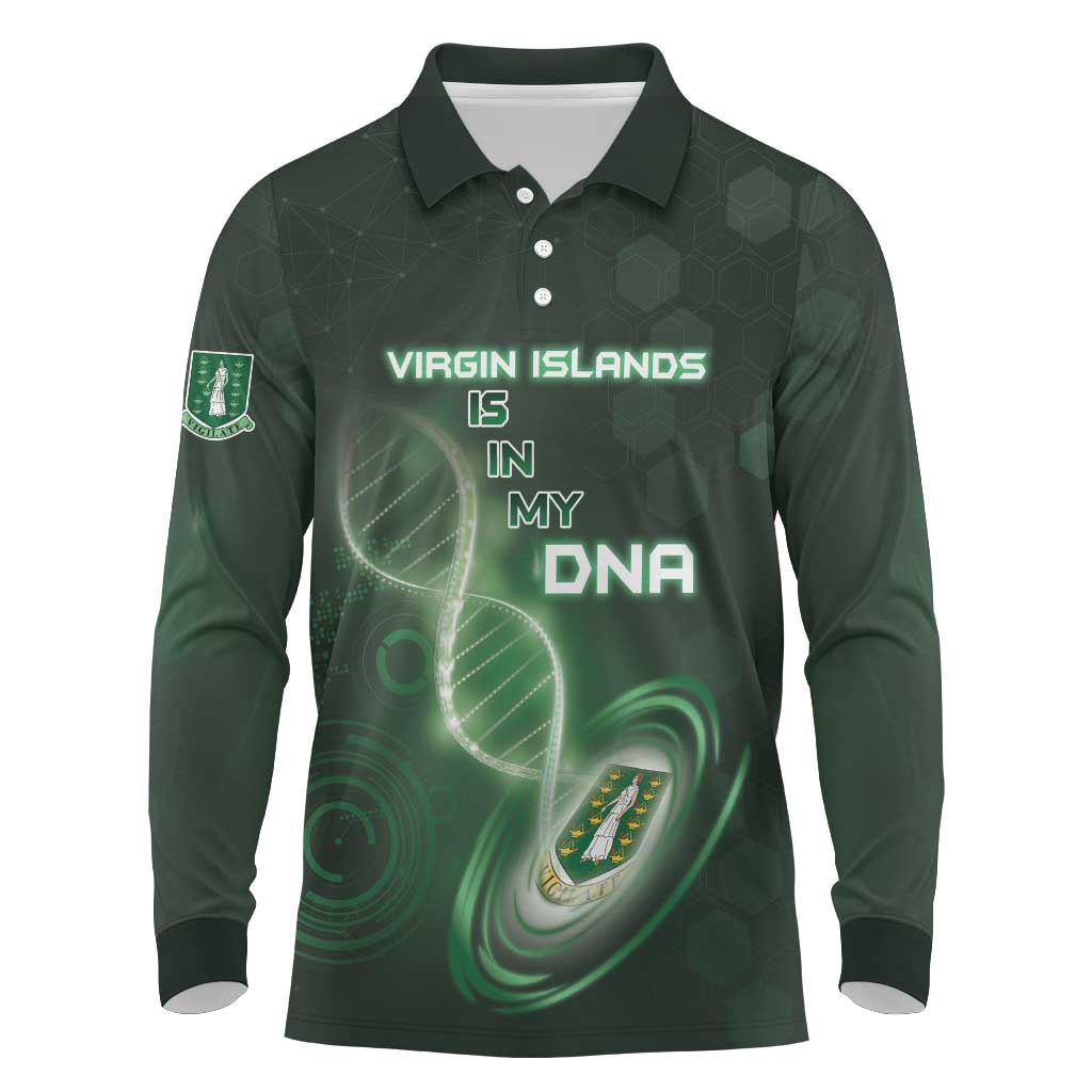 Personalized The British Virgin Islands Is In My DNA Long Sleeve Polo Shirt - Wonder Print Shop