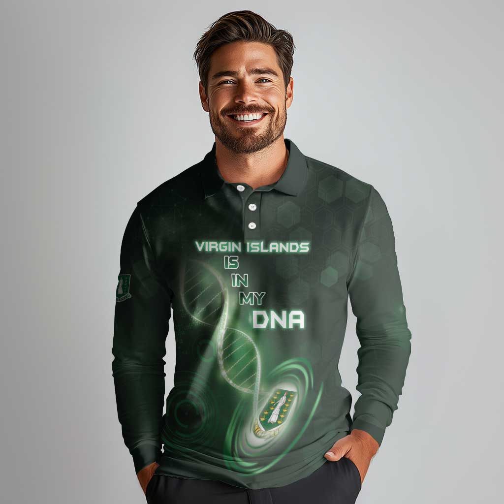 Personalized The British Virgin Islands Is In My DNA Long Sleeve Polo Shirt - Wonder Print Shop