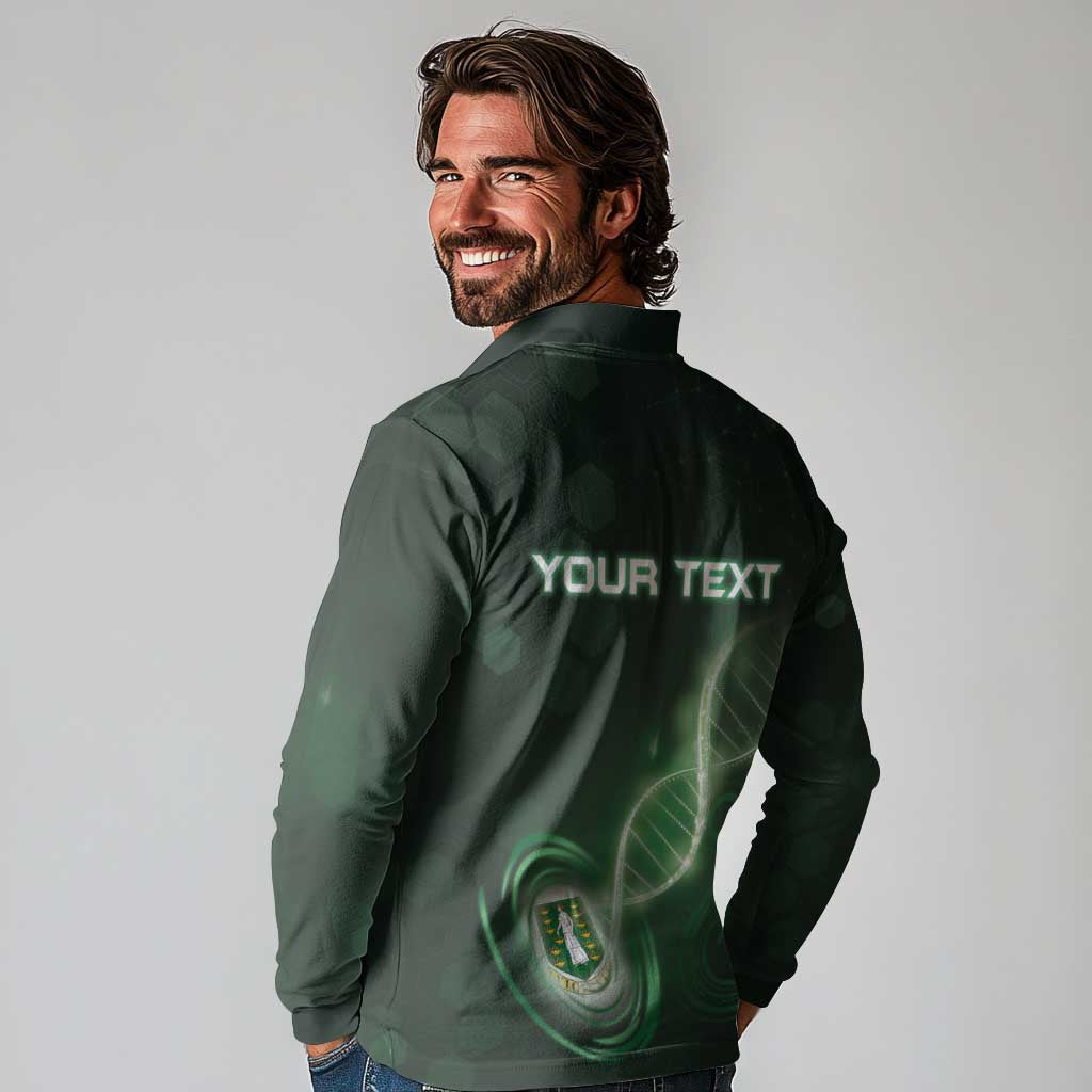 Personalized The British Virgin Islands Is In My DNA Long Sleeve Polo Shirt - Wonder Print Shop