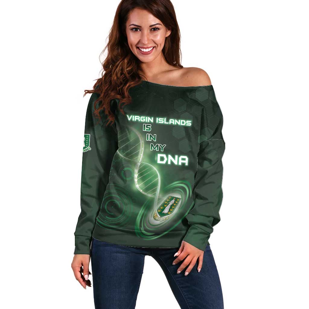 Personalized The British Virgin Islands Is In My DNA Off Shoulder Sweater - Wonder Print Shop