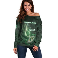 Personalized The British Virgin Islands Is In My DNA Off Shoulder Sweater - Wonder Print Shop