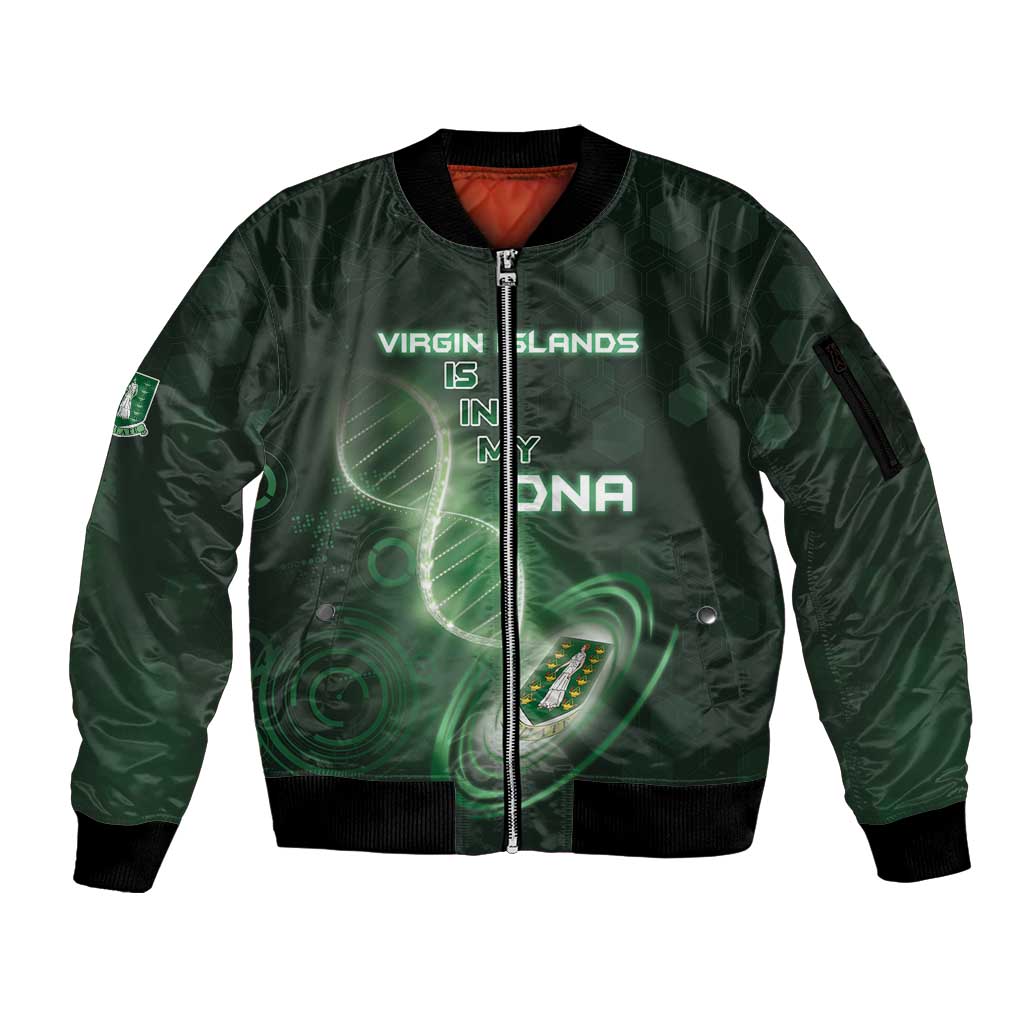 Personalized The British Virgin Islands Is In My DNA Sleeve Zip Bomber Jacket - Wonder Print Shop