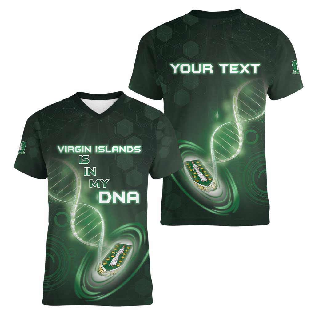 Personalized The British Virgin Islands Is In My DNA Women V-Neck T-Shirt - Wonder Print Shop