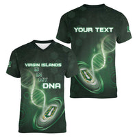 Personalized The British Virgin Islands Is In My DNA Women V-Neck T-Shirt - Wonder Print Shop
