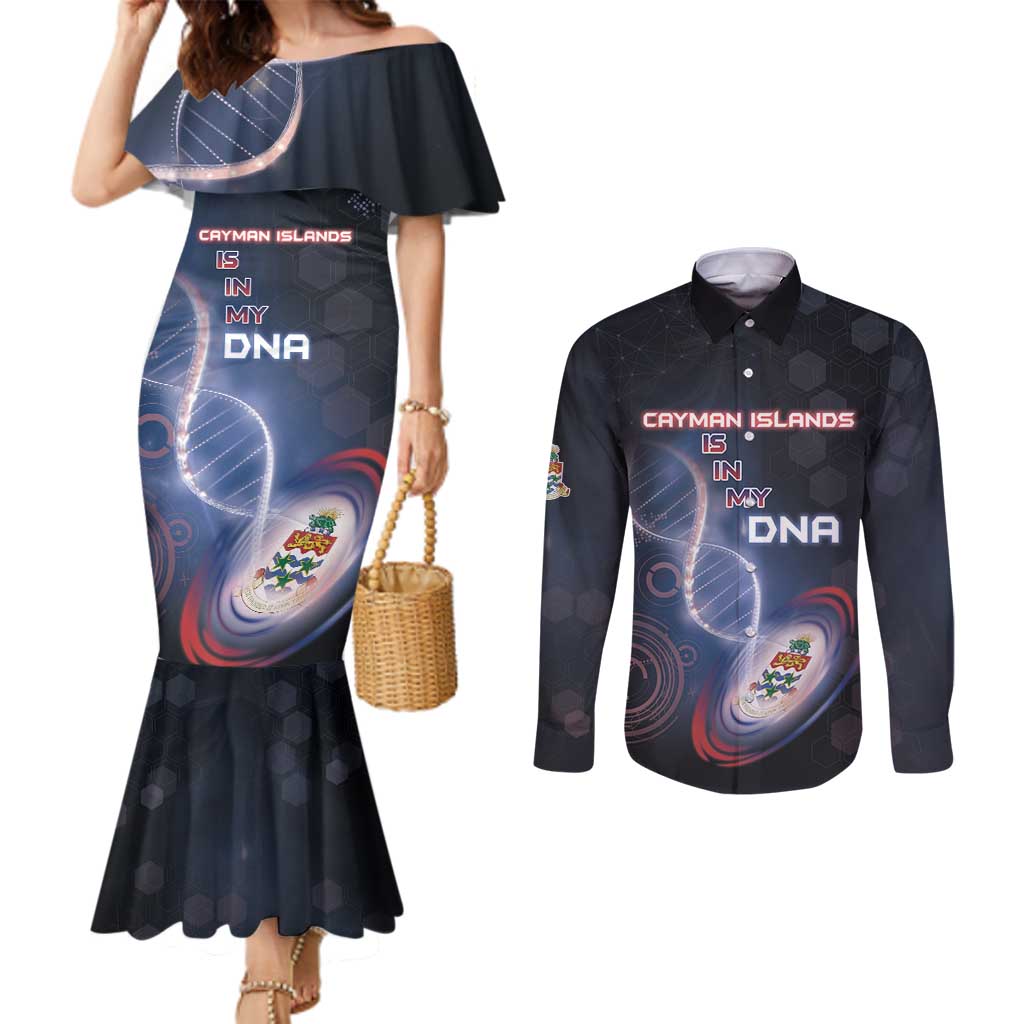 Personalized The Cayman Islands Is In My DNA Couples Matching Mermaid Dress and Long Sleeve Button Shirt - Wonder Print Shop