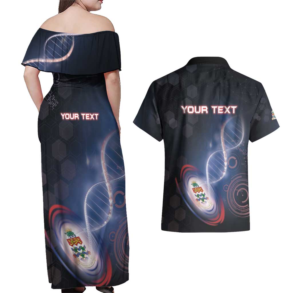 Personalized The Cayman Islands Is In My DNA Couples Matching Off Shoulder Maxi Dress and Hawaiian Shirt - Wonder Print Shop