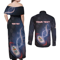 Personalized The Cayman Islands Is In My DNA Couples Matching Off Shoulder Maxi Dress and Long Sleeve Button Shirt - Wonder Print Shop