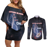 Personalized The Cayman Islands Is In My DNA Couples Matching Off Shoulder Short Dress and Long Sleeve Button Shirt - Wonder Print Shop
