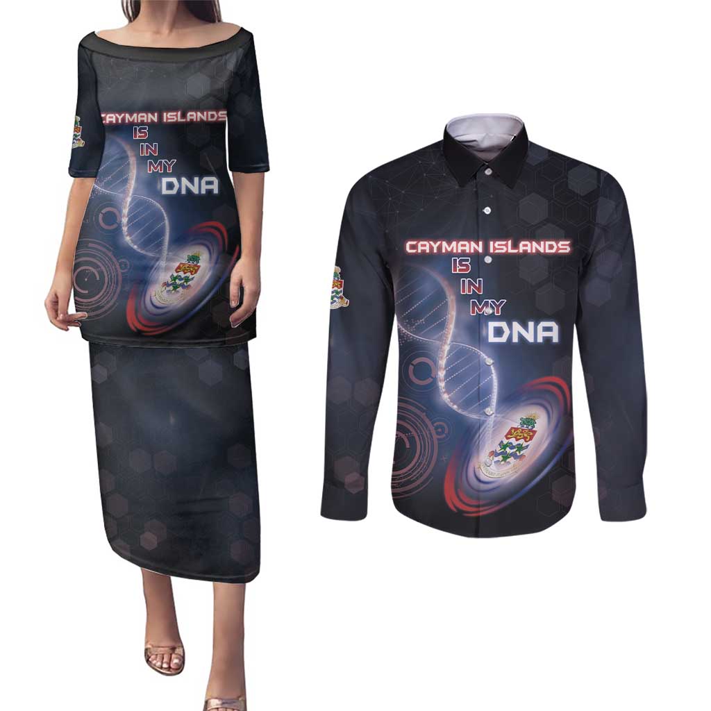 Personalized The Cayman Islands Is In My DNA Couples Matching Puletasi and Long Sleeve Button Shirt - Wonder Print Shop