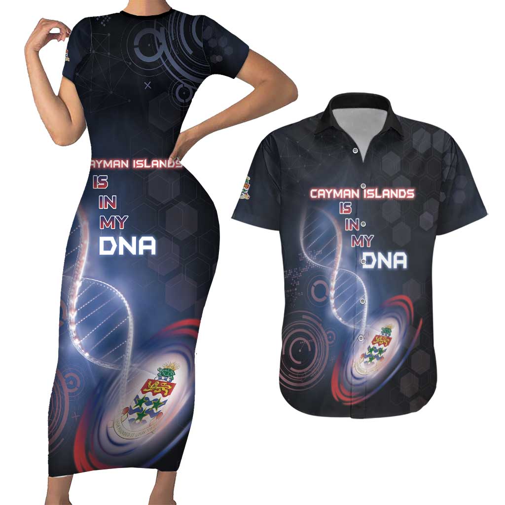 Personalized The Cayman Islands Is In My DNA Couples Matching Short Sleeve Bodycon Dress and Hawaiian Shirt - Wonder Print Shop