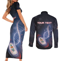 Personalized The Cayman Islands Is In My DNA Couples Matching Short Sleeve Bodycon Dress and Long Sleeve Button Shirt - Wonder Print Shop