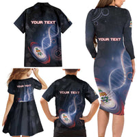 Personalized The Cayman Islands Is In My DNA Family Matching Long Sleeve Bodycon Dress and Hawaiian Shirt - Wonder Print Shop