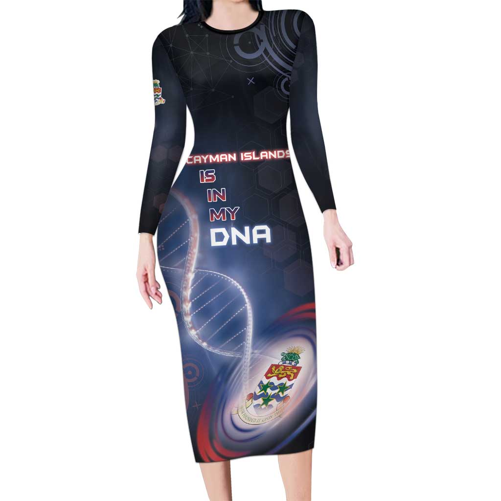 Personalized The Cayman Islands Is In My DNA Family Matching Long Sleeve Bodycon Dress and Hawaiian Shirt - Wonder Print Shop