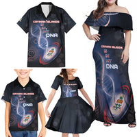 Personalized The Cayman Islands Is In My DNA Family Matching Off Shoulder Maxi Dress and Hawaiian Shirt - Wonder Print Shop