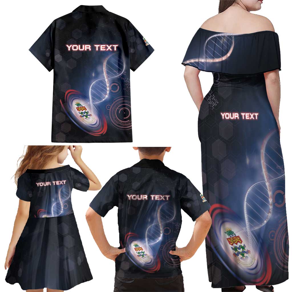 Personalized The Cayman Islands Is In My DNA Family Matching Off Shoulder Maxi Dress and Hawaiian Shirt - Wonder Print Shop