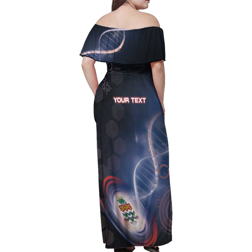 Personalized The Cayman Islands Is In My DNA Family Matching Off Shoulder Maxi Dress and Hawaiian Shirt - Wonder Print Shop