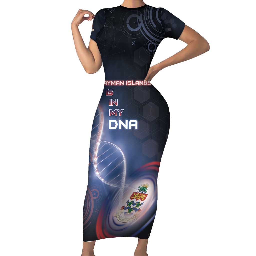 Personalized The Cayman Islands Is In My DNA Family Matching Short Sleeve Bodycon Dress and Hawaiian Shirt - Wonder Print Shop