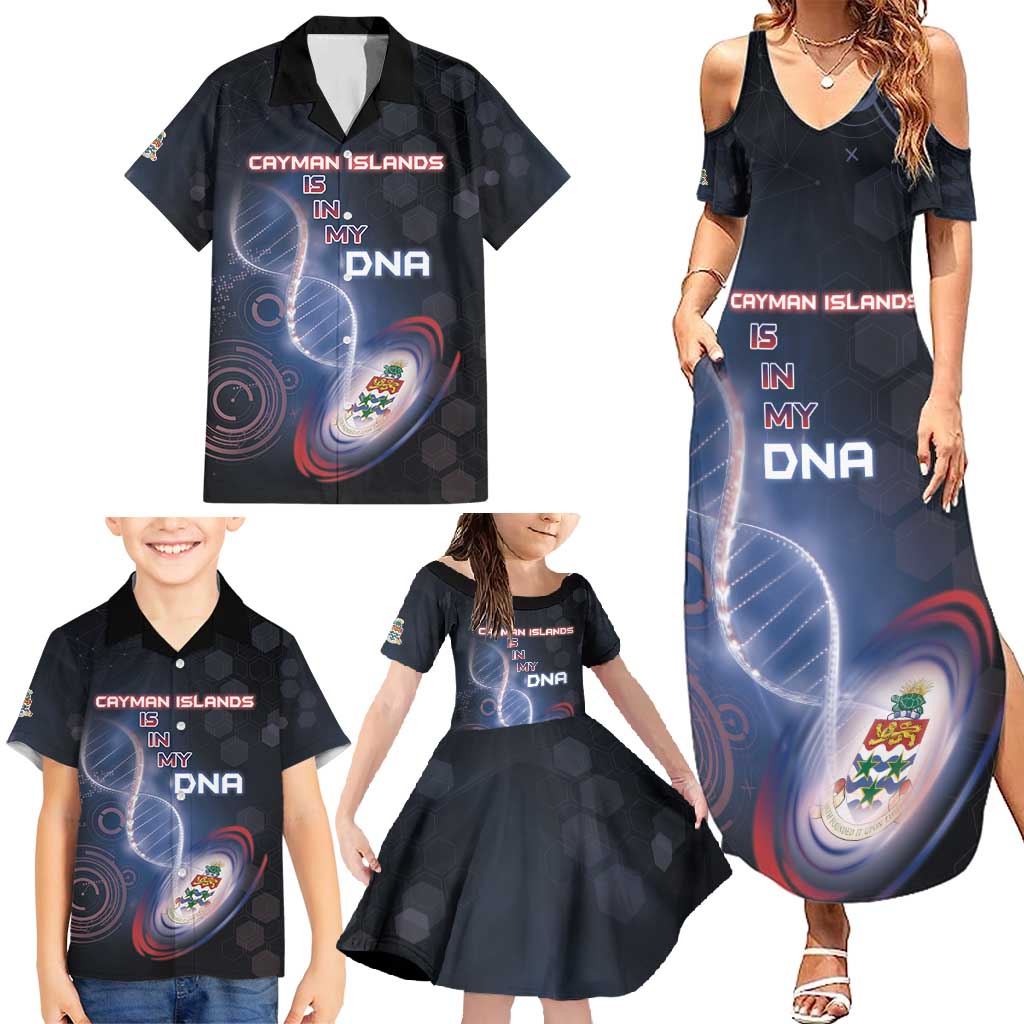 Personalized The Cayman Islands Is In My DNA Family Matching Summer Maxi Dress and Hawaiian Shirt - Wonder Print Shop