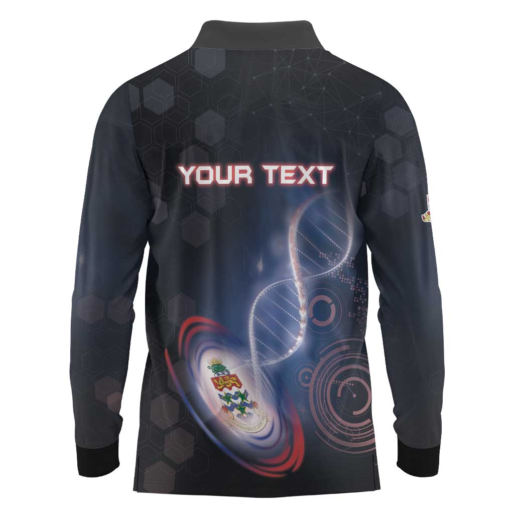 Personalized The Cayman Islands Is In My DNA Long Sleeve Polo Shirt - Wonder Print Shop