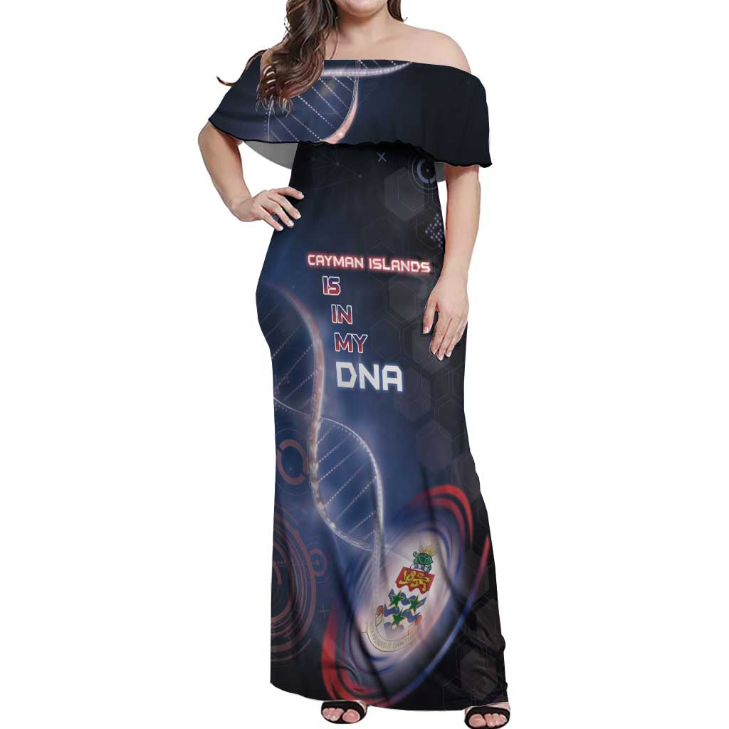Personalized The Cayman Islands Is In My DNA Off Shoulder Maxi Dress - Wonder Print Shop