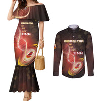Personalized Gibraltar Is In My DNA Couples Matching Mermaid Dress and Long Sleeve Button Shirt - Wonder Print Shop