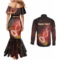 Personalized Gibraltar Is In My DNA Couples Matching Mermaid Dress and Long Sleeve Button Shirt - Wonder Print Shop