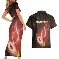 Personalized Gibraltar Is In My DNA Couples Matching Short Sleeve Bodycon Dress and Hawaiian Shirt - Wonder Print Shop